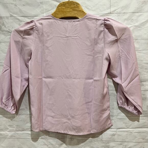 J.‎ Crew Women's Keyhole Top Puff Sleeve Crepe Pink Size SP - Picture 5 of 5